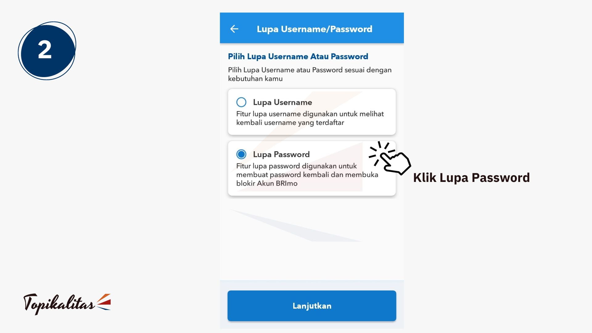 2. cara reset password brimo - lupa password